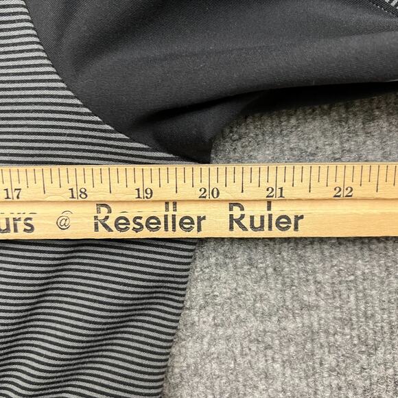 Athleta Spotlight Active Top Womens L Black Gray Pinstripe Long Sleeve Pullover - Picture 10 of 10